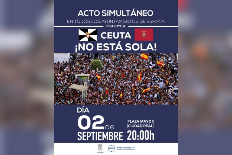 Cartel de la concentración de apoyo y solidaridad con Ceuta en Ciudad Real