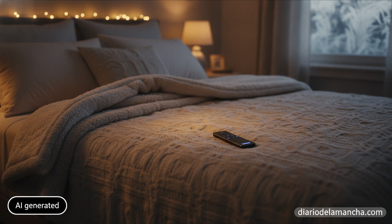 Probando las mejores mantas eléctricas para calidez y confort en tu hogar 1 Manta eléctrica sobre la cama en una noche de invierno