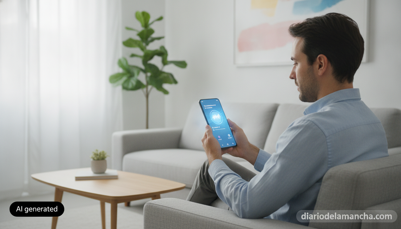 Gemini y sus capacidades en IA con Google: Descubre los smartphones de MediaMarkt que lo incorporan 1 Smartphone Android con inteligencia artificial Gemini en salon moderno