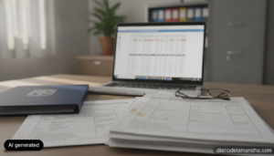 Documentos oficiales de adjudicacion de destinos sobre un escritorio
