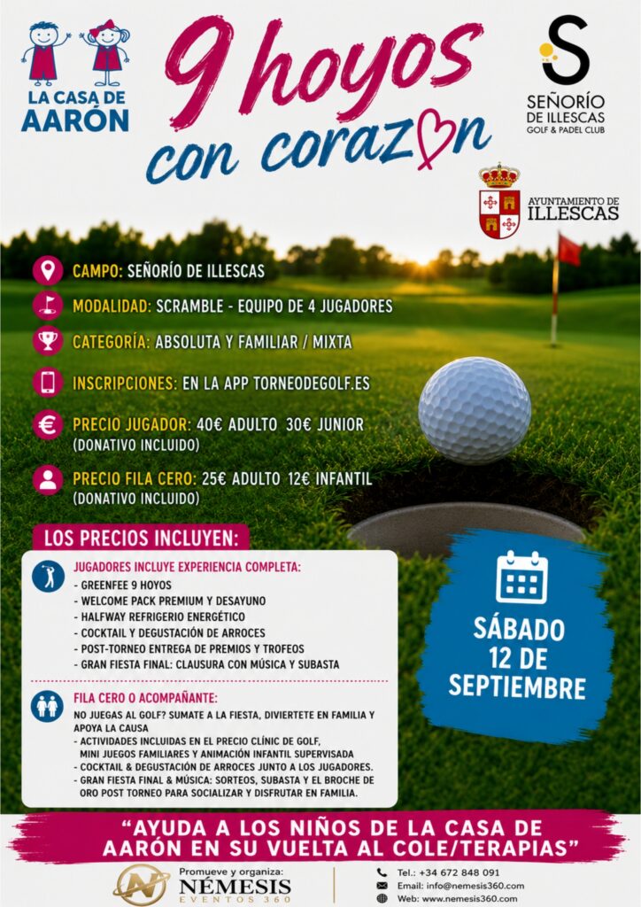 Cartel del I Torneo de Golf Solidario 9 Hoyos con Corazón en Illescas