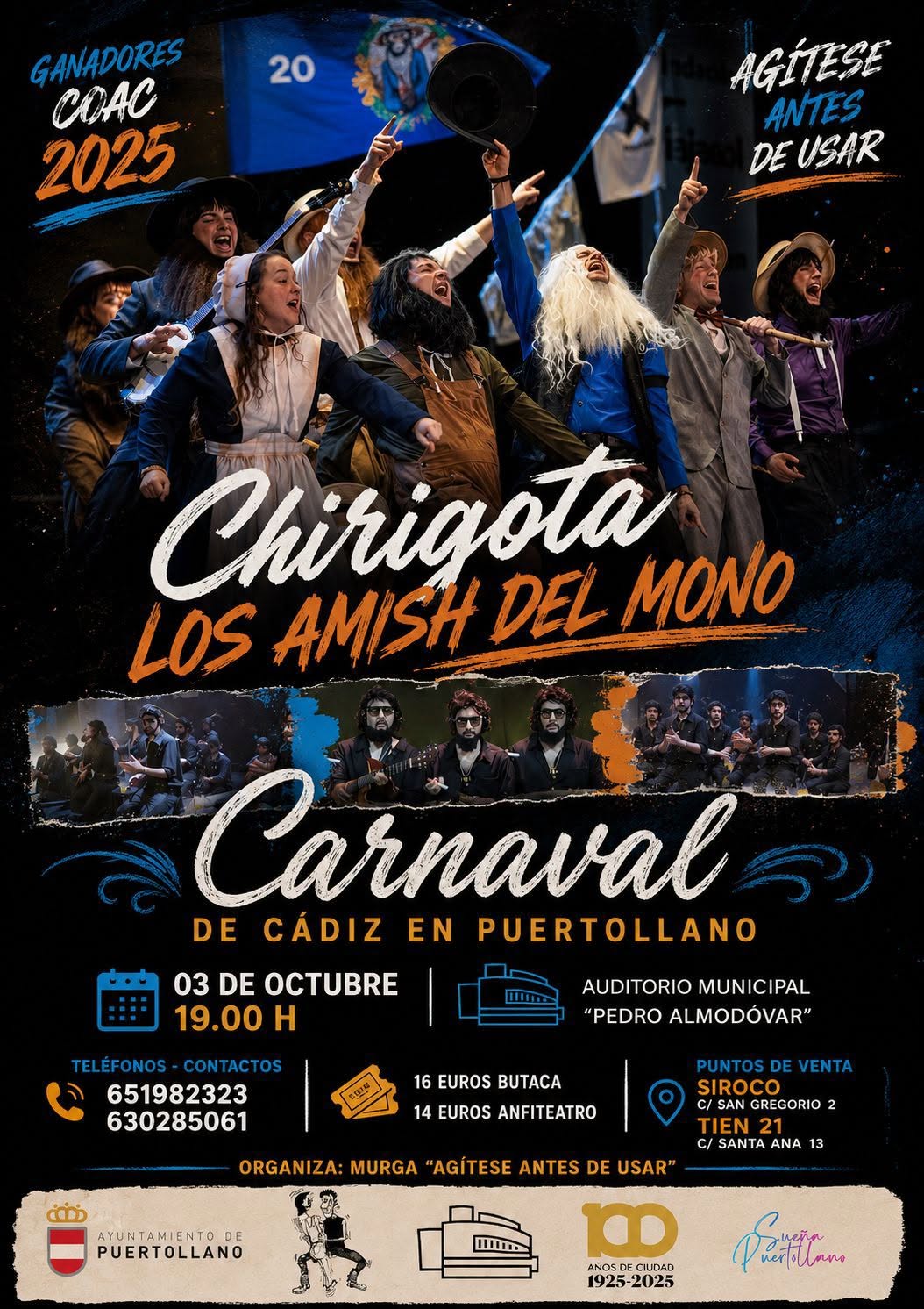 El Carnaval de Cádiz hace vibrar a Puertollano en el cierre de la gira de la chirigota 'Los amish del mono' 1