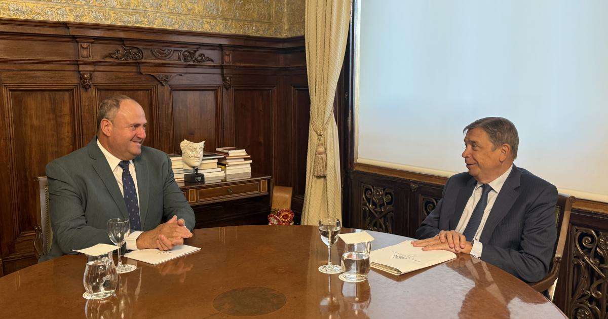 Julián Martínez Lizán y Luis Planas en la reunión bilateral en Madrid