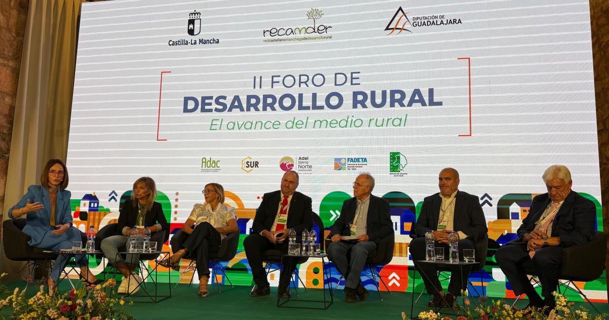 El consejero de Agricultura, Julián Martínez Lizán, interviene en el II Foro de Desarrollo Rural celebrado en Sigüenza
