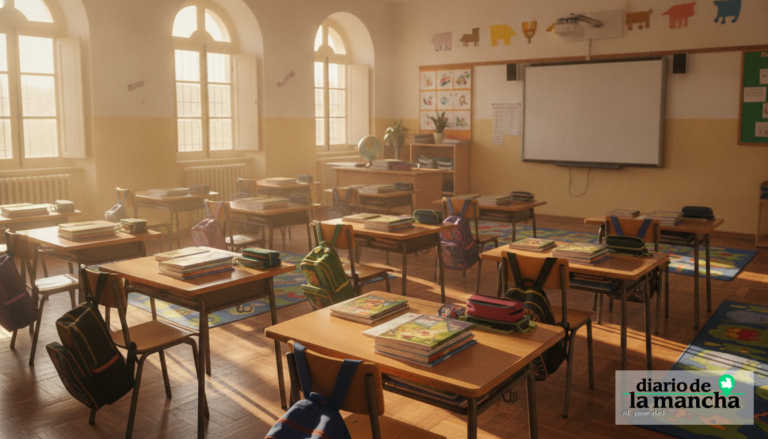 Aula de un colegio preparada para el inicio de curso